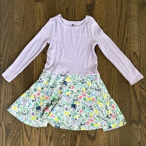 Tea Collection Lavender Dress with Vibrant Print